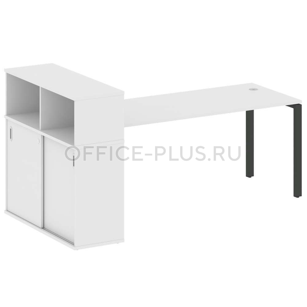 Стол рабочий Metal System Style на металлокаркасе с опорным шкафом-купе БП.РС-СШК-3.5