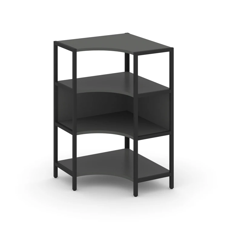 Односекционный угловой стеллаж трехярусный SHELF SYSTEM (металл черный) SN.STMU-311