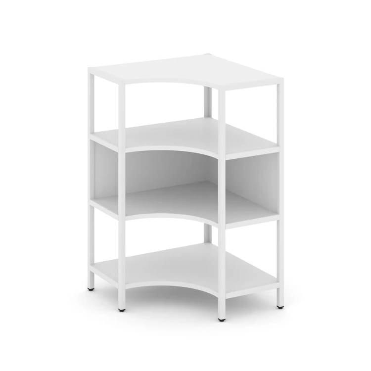 Односекционный угловой стеллаж трехярусный Shelf System (металл белый) SN.STMU-311