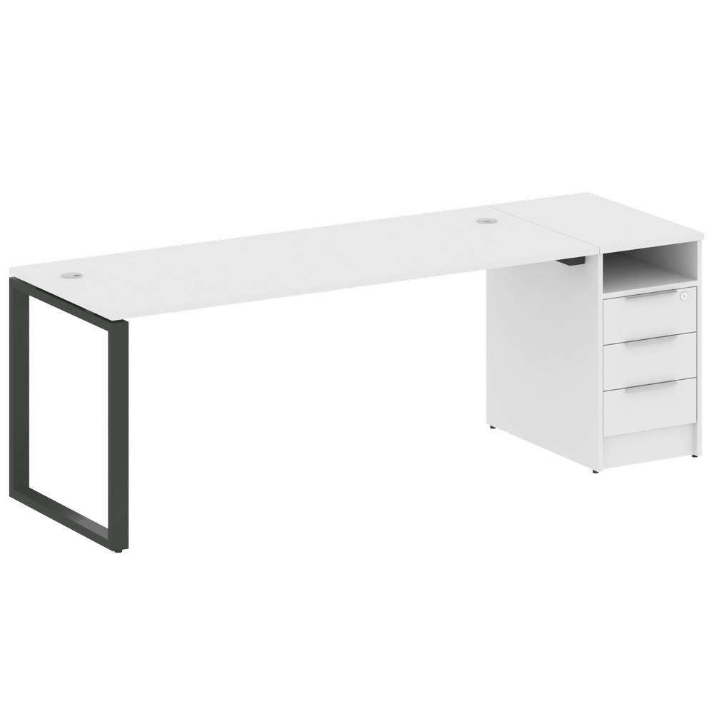 Стол рабочий Metal System Style на металлокаркасе с опорной тумбой БО.РС-СТП-1.5
