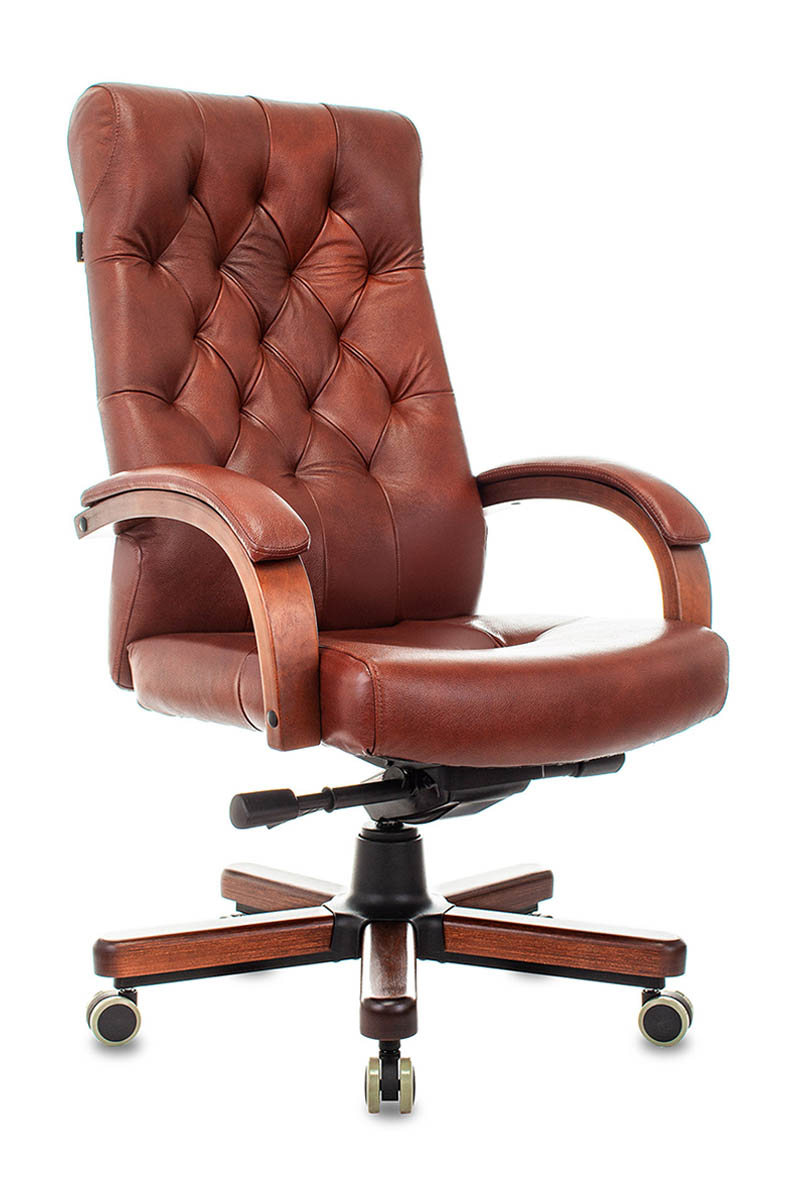 Кресло руководителя Бюрократ T-9928WALNUT кожа
