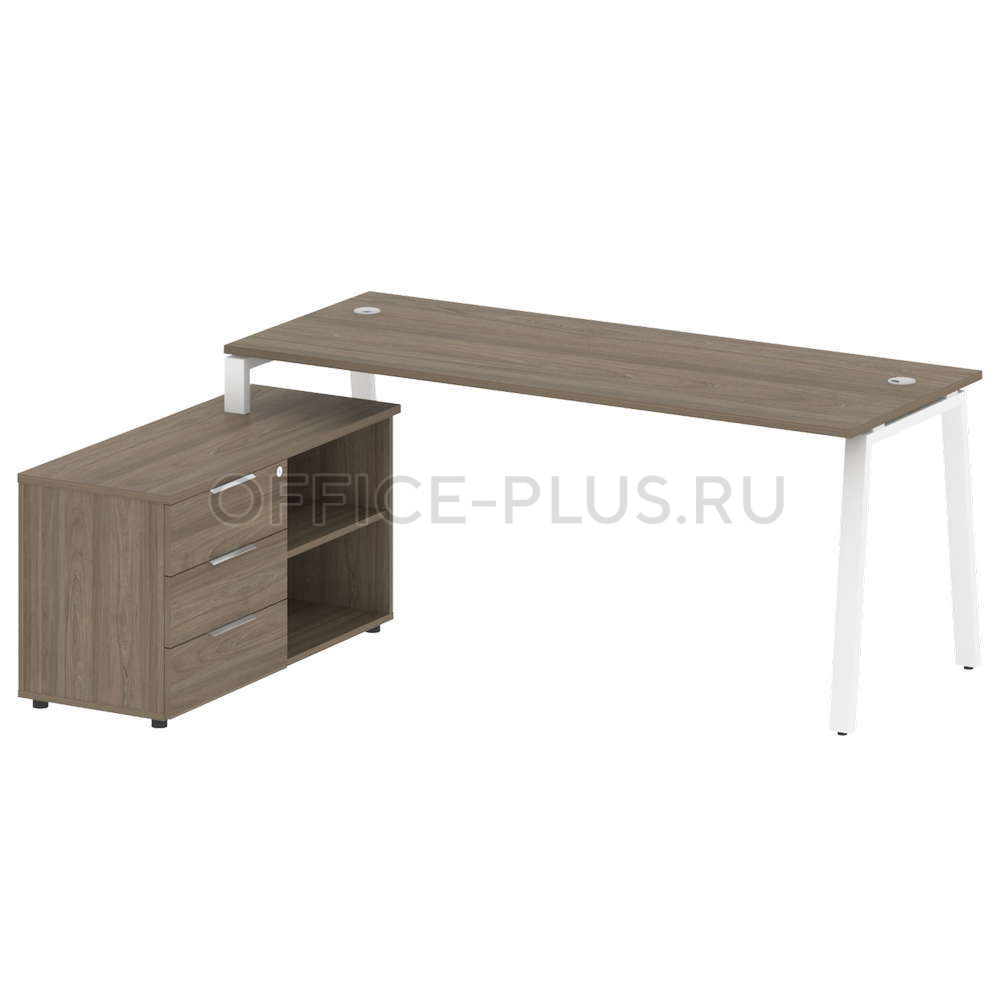 Стол рабочий Metal System Style на металлокаркасе с опорной тумбой БА.РС-СТС-2.5 Л