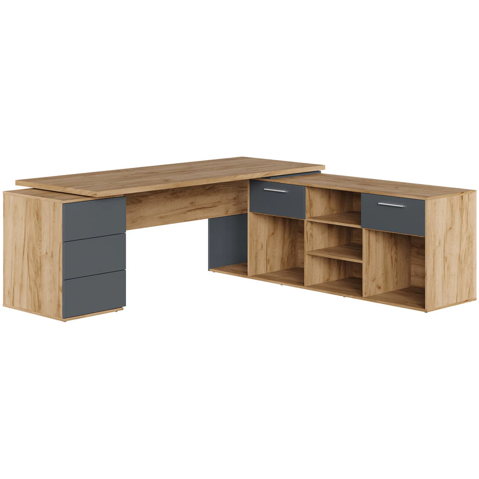 Стол для руководителя с тумбой правый Zion Light ZIL392109
