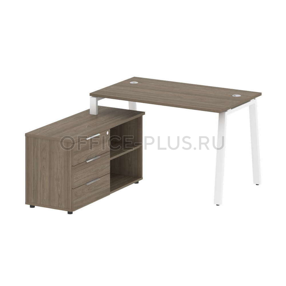 Стол рабочий Metal System Style на металлокаркасе с опорной тумбой БА.РС-СТС-2.2 Л