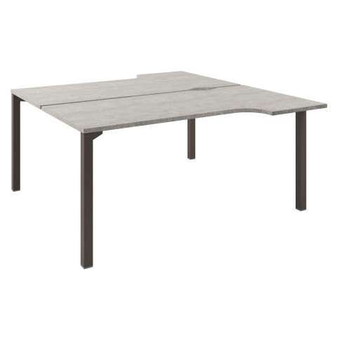Рабочая станция 2 места эргономичная на металлокаркасе Solution D-62