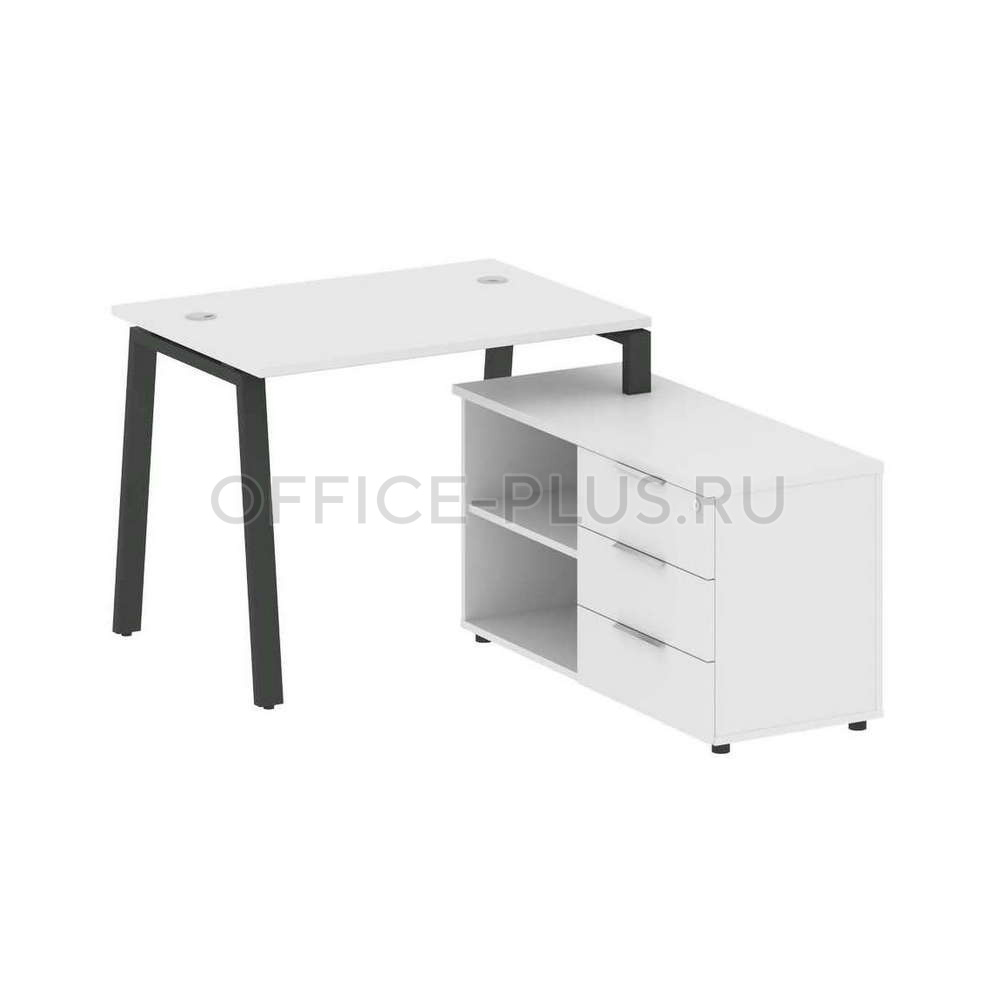 Стол рабочий Metal System Style на металлокаркасе с опорной тумбой БА.РС-СТС-2.1 Пр