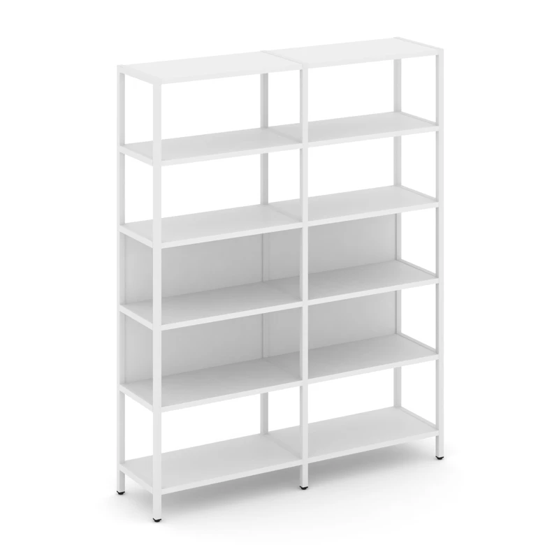 Двухсекционный стеллаж пятиярусный Shelf System (металл белый) SN.STM-521