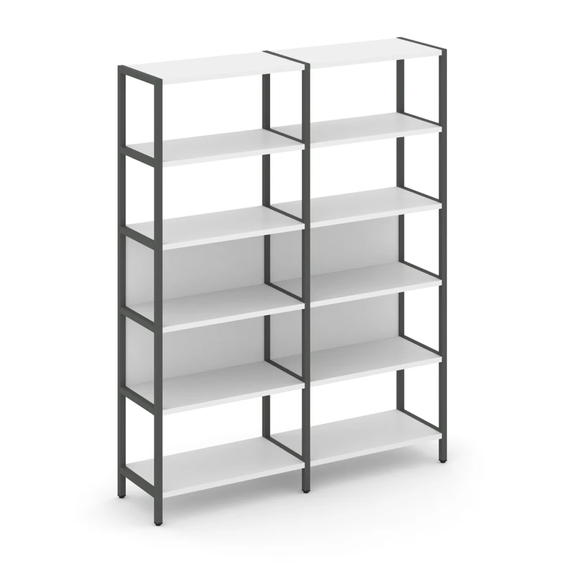 Двухсекционный стеллаж пятиярусный SHELF SYSTEM (металл антрацит) SN.STM-521