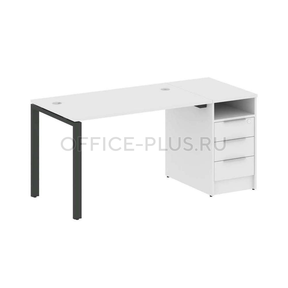 Стол рабочий Metal System Style на металлокаркасе с опорной тумбой БП.РС-СТП-1.2