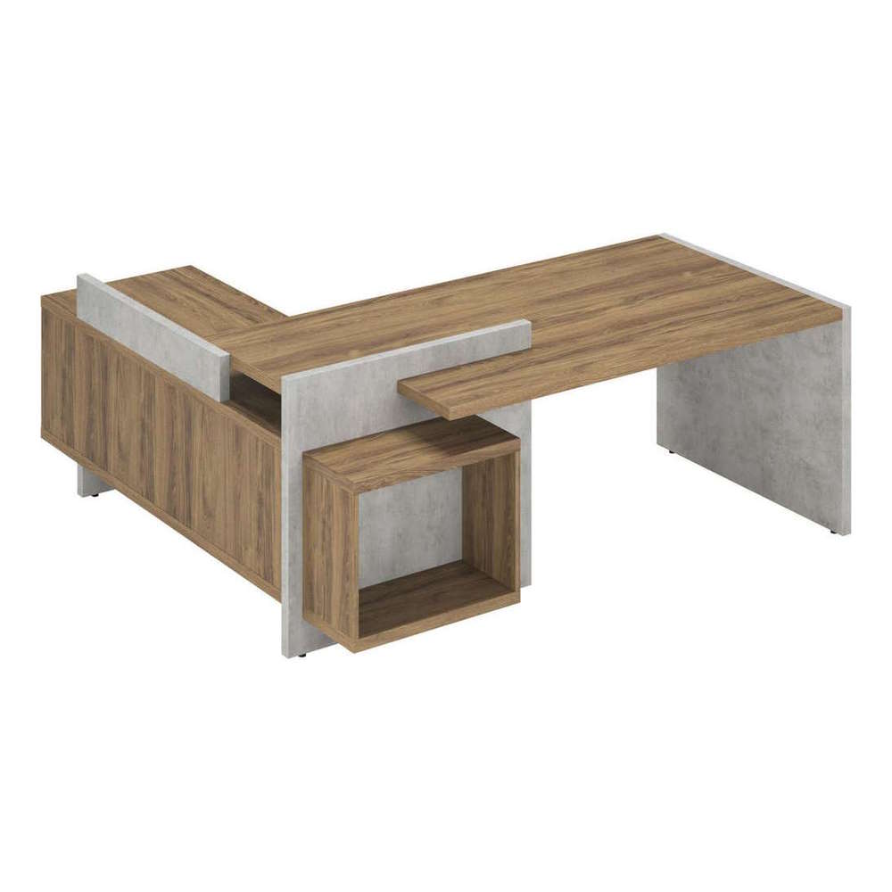 Стол для руководителя на опорной тумбе Wood&Stone правый (10 уп) СФ-531222