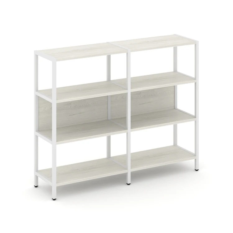 Двухсекционный стеллаж трехярусный Shelf System (металл белый) SN.STM-321