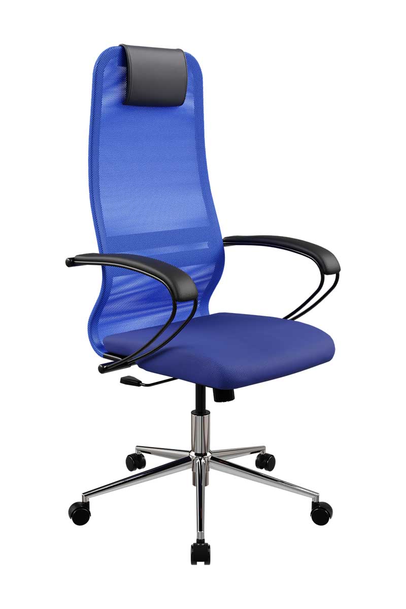Кресло METTA SU-B-8 хром черные подлокотники
