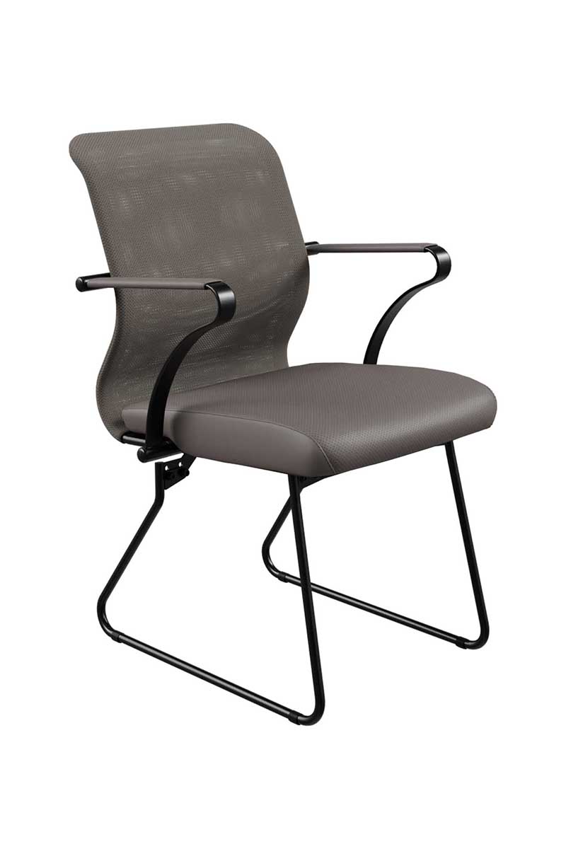Кресло METTA ErgoLife S 8 M4-9K -Сетка(X2)+ЭкоКожа(Экстра) черный металл