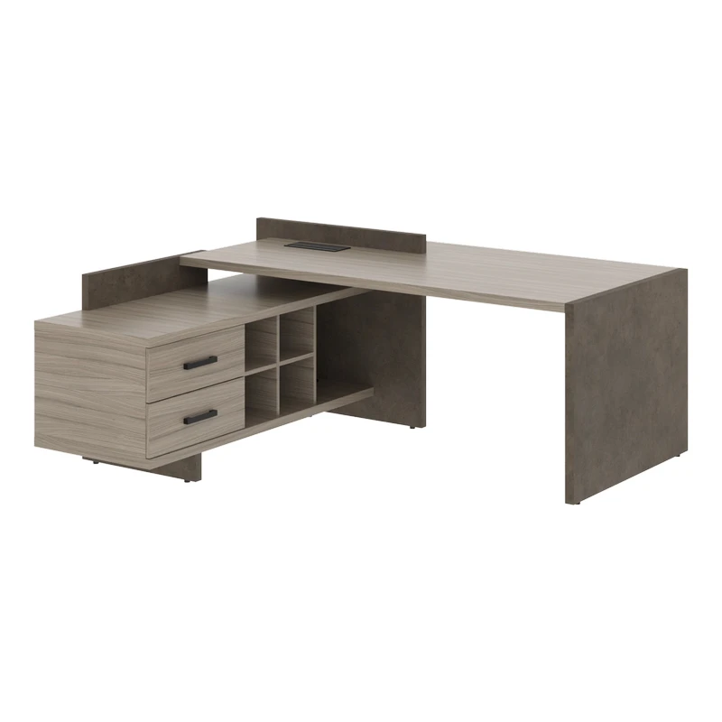 Стол руководителя на опорной тумбе левый Wood&Stone СФ-531211