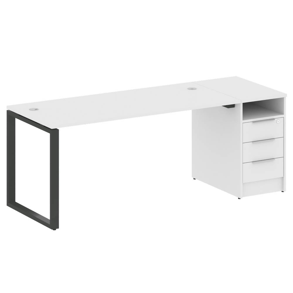 Стол рабочий Metal System Style на металлокаркасе с опорной тумбой БО.РС-СТП-1.4