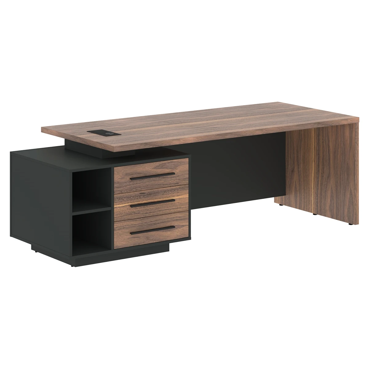 Стол руководителя с тумбой левый VELION VENEER VRCT 2390L