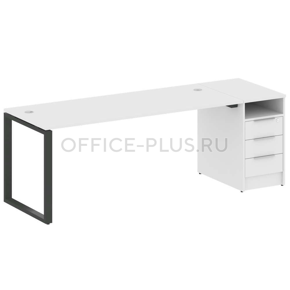 Стол рабочий Metal System Style на металлокаркасе с опорной тумбой БО.РС-СТП-1.5
