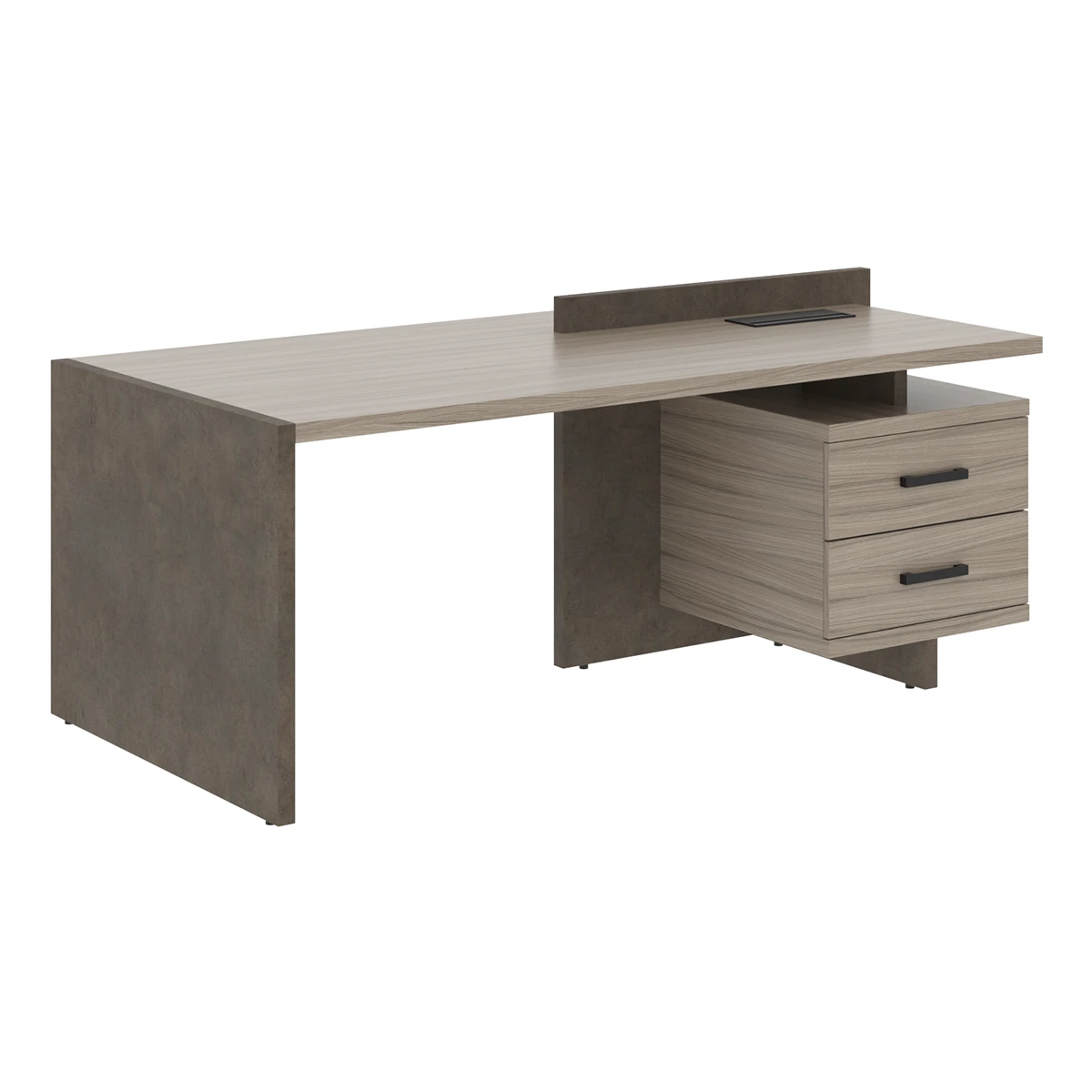 Стол руководителя с тумбой правый Wood&Stone (S) СФ-531312