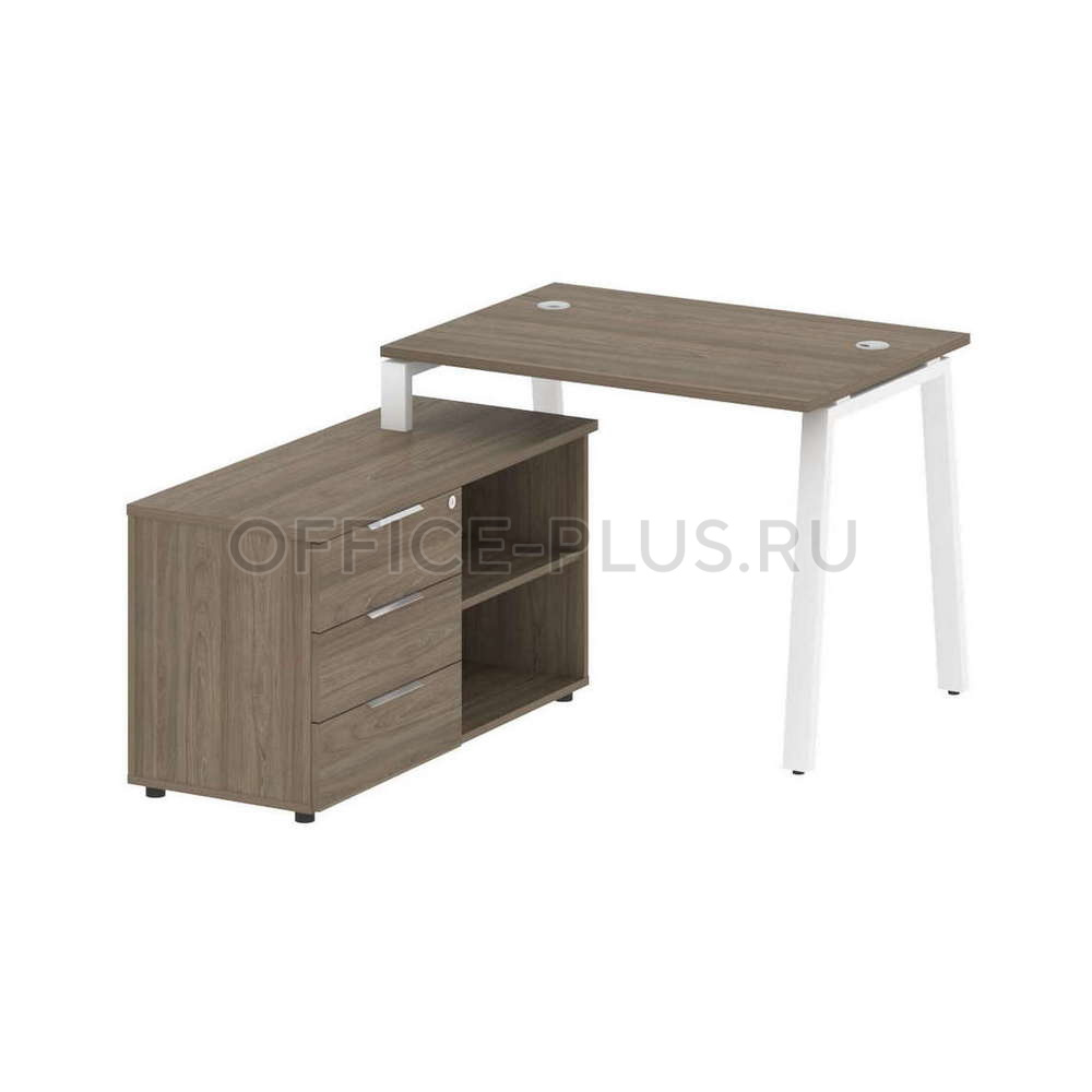 Стол рабочий Metal System Style на металлокаркасе с опорной тумбой БА.РС-СТС-2.1 Л