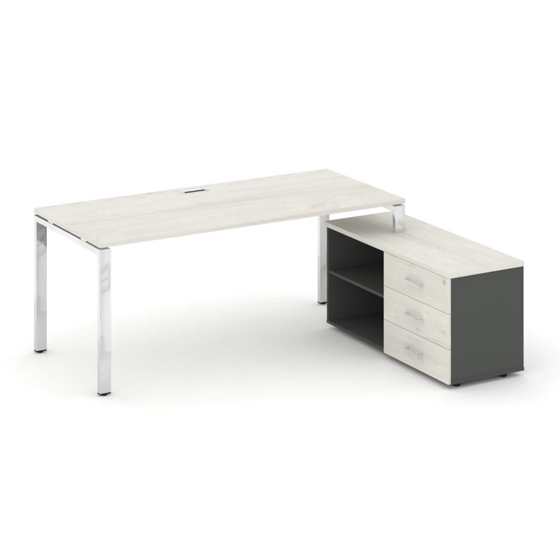 Стол руководителя на металлокаркасе (П-60x30) с тумбой правый Style Project Direct Lux M-SN-6P.SRG-024.M(R)