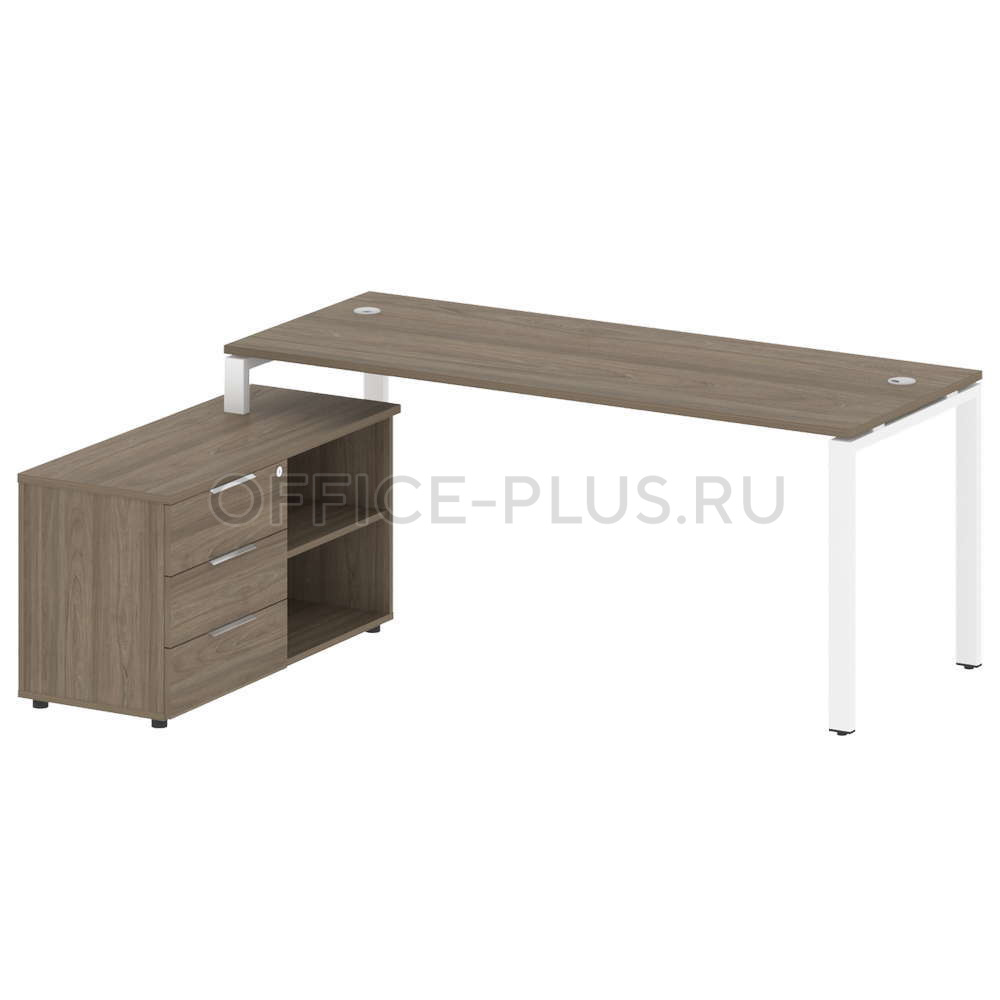 Стол рабочий Metal System Style на металлокаркасе с опорной тумбой БП.РС-СТС-2.5 Л