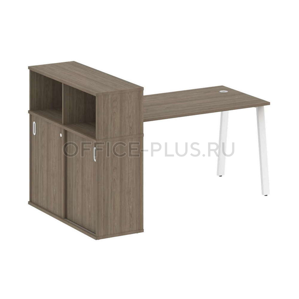 Стол рабочий Metal System Style на металлокаркасе с опорным шкафом-купе БА.РС-СШК-3.3