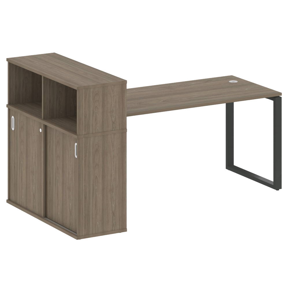 Стол рабочий Metal System Style на металлокаркасе с опорным шкафом-купе БО.РС-СШК-3.4