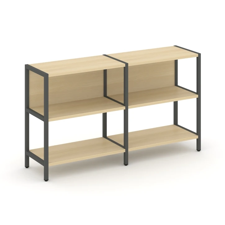 Двухсекционный стеллаж двухярусный SHELF SYSTEM (металл антрацит) SN.STM-221