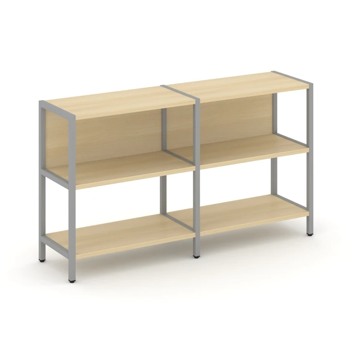 Двухсекционный стеллаж двухярусный Shelf System (металл серый) SN.STM-221