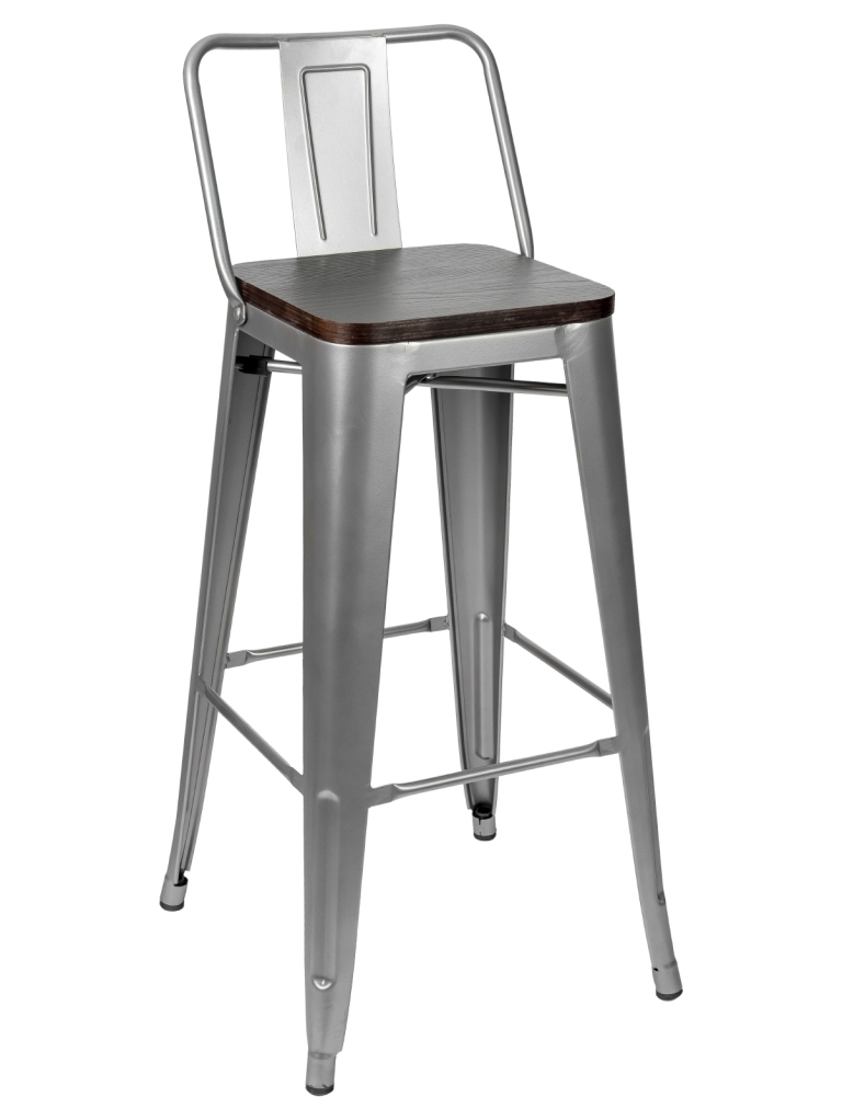 Стул барный Stool Group Tolix Wood со спинкой дерево