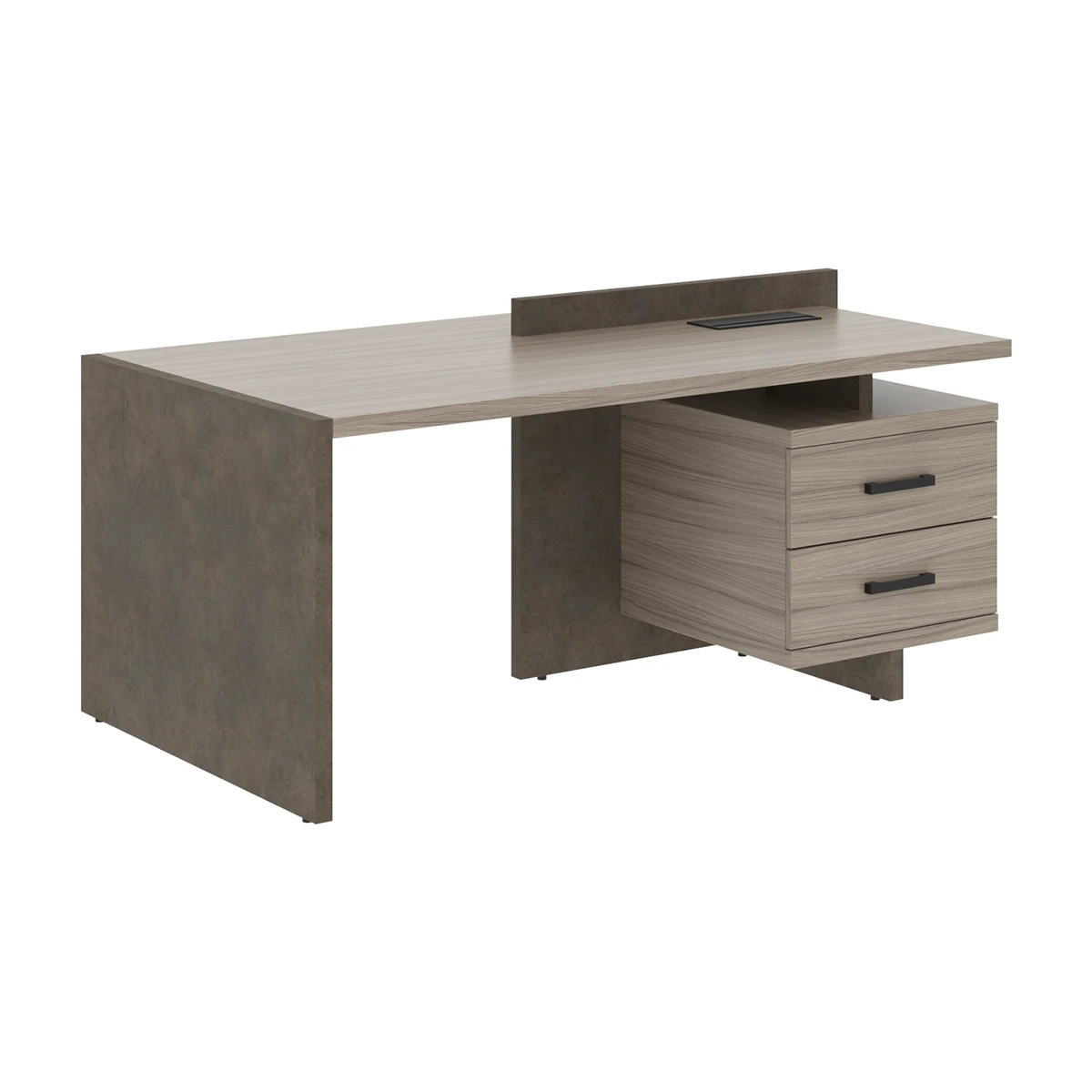 Стол руководителя с тумбой правый Wood&Stone (S) СФ-531322