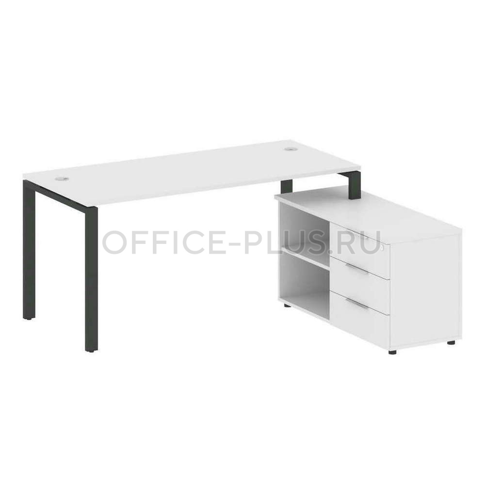 Стол рабочий Metal System Style на металлокаркасе с опорной тумбой БП.РС-СТС-2.4 Пр