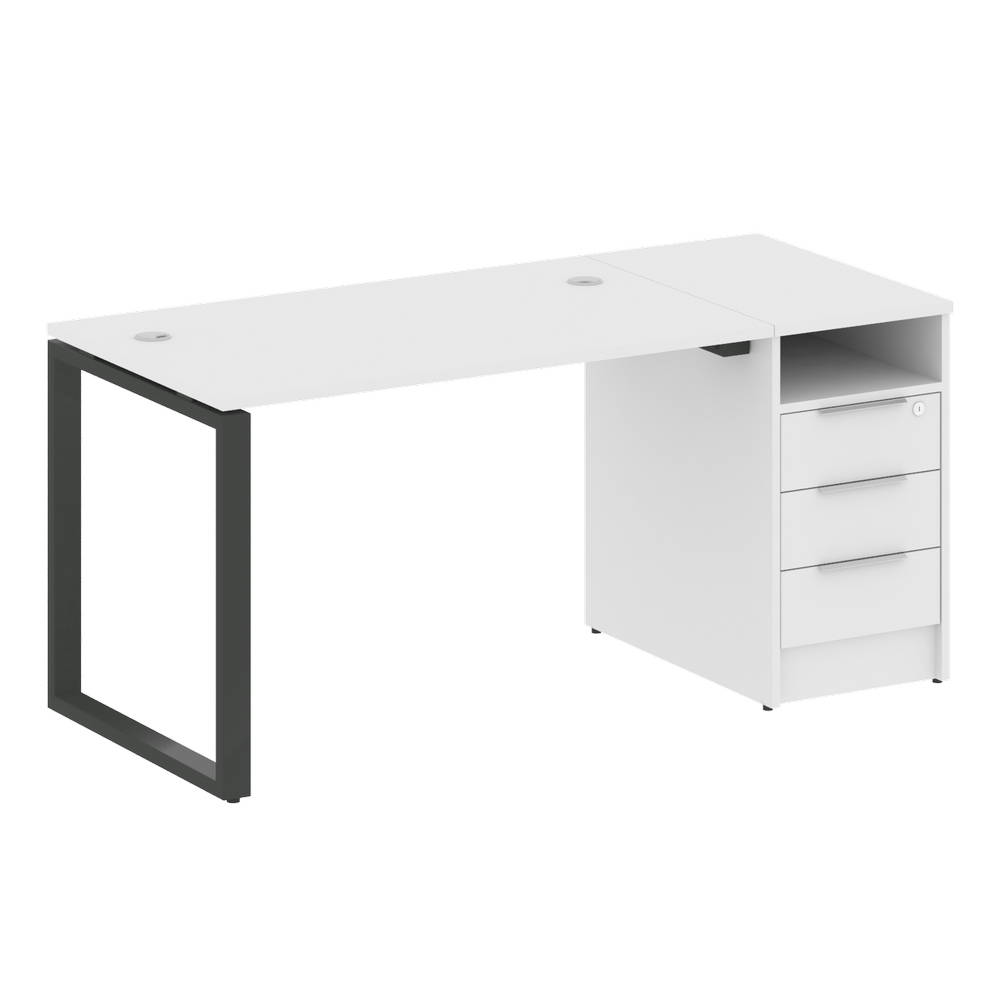 Стол рабочий Metal System Style на металлокаркасе с опорной тумбой БО.РС-СТП-1.2
