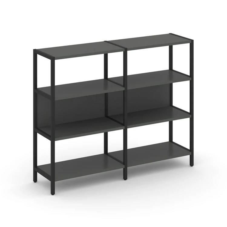Двухсекционный стеллаж трехярусный SHELF SYSTEM (металл черный) SN.STM-321