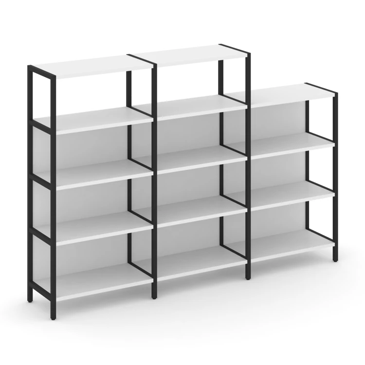 Трехсекционный стеллаж четырех/трехярусный SHELF SYSTEM (металл черный) SN.STM-432