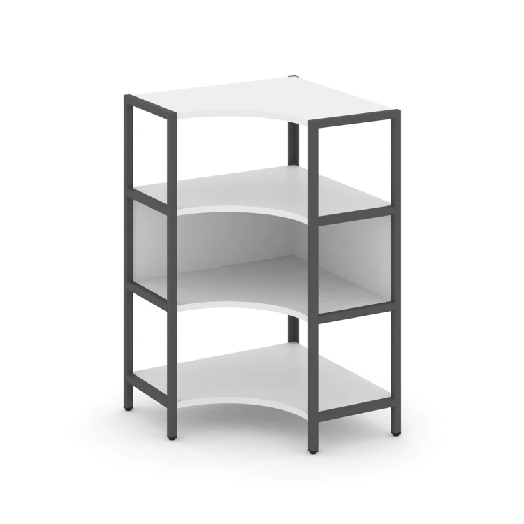 Односекционный угловой стеллаж трехярусный SHELF SYSTEM (металл антрацит) SN.STMU-311
