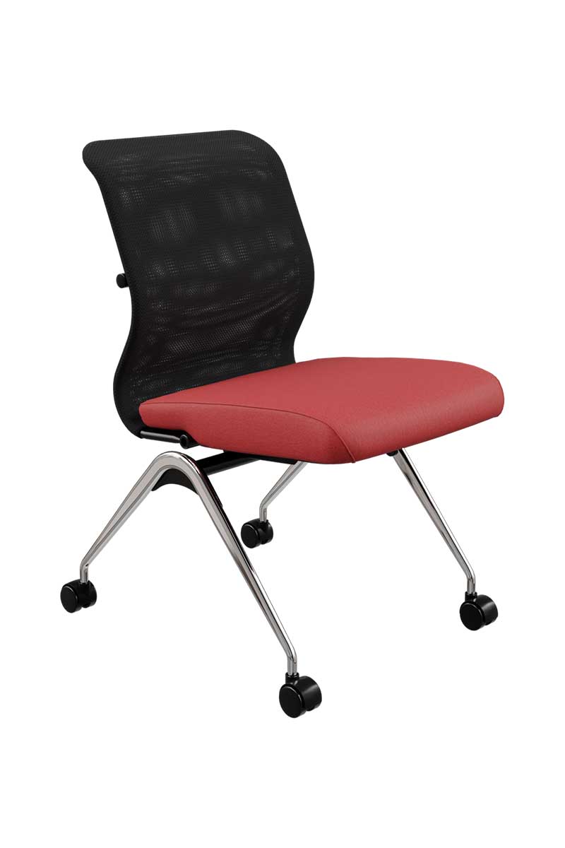 Кресло METTA ErgoLife S 8 M4-9 - Сетка(X2)+Ткань(Багама) на роликах хром