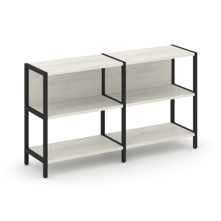 Двухсекционный стеллаж двухярусный SHELF SYSTEM (металл черный) SN.STM-221