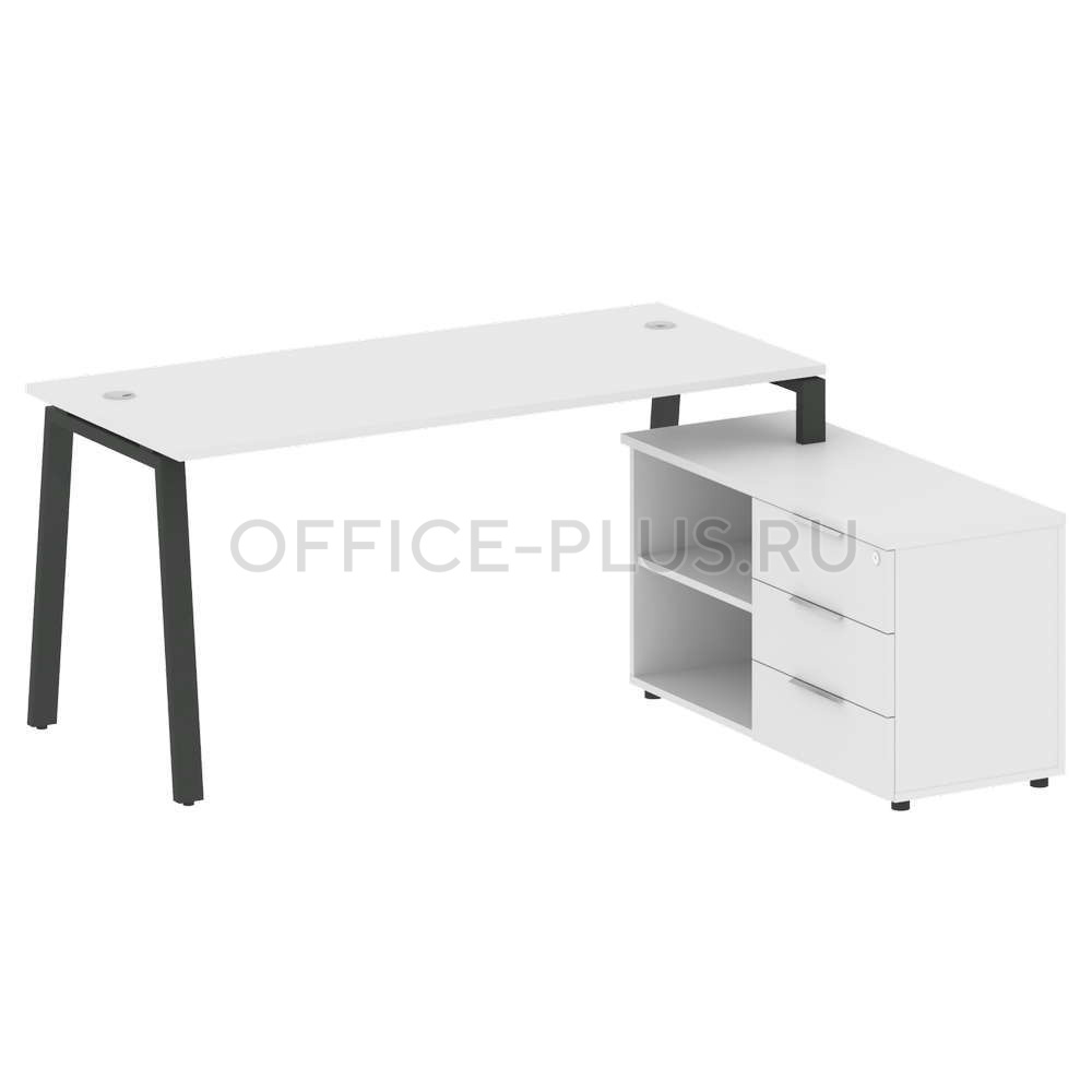 Стол рабочий Metal System Style на металлокаркасе с опорной тумбой БА.РС-СТС-2.4 Пр