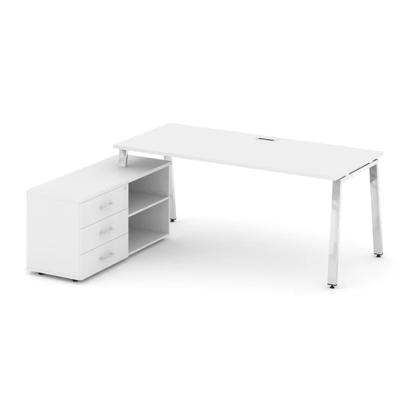 Стол руководителя на металлокаркасе (А-60x30) с тумбой левый Style Project Direct Lux M-SN-6A.SRG-024.M(L)