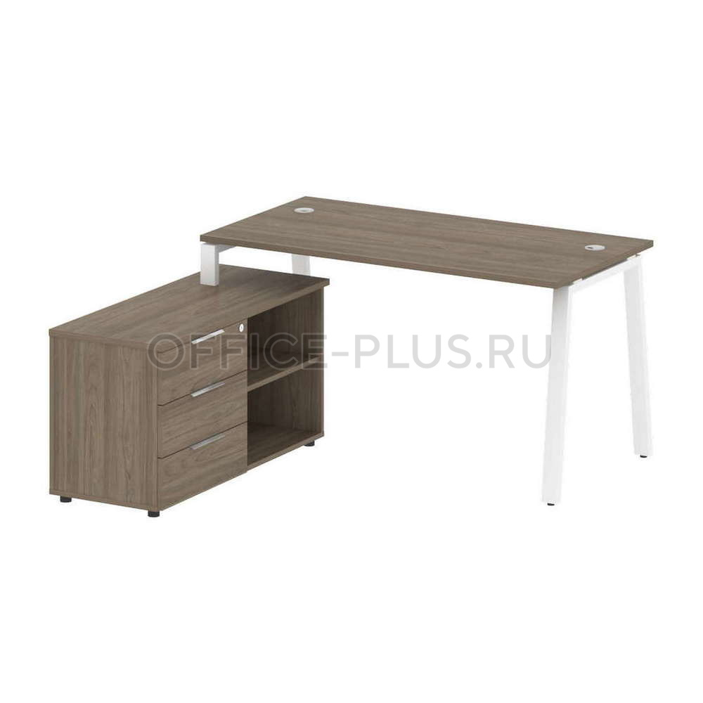 Стол рабочий Metal System Style на металлокаркасе с опорной тумбой БА.РС-СТС-2.3 Л