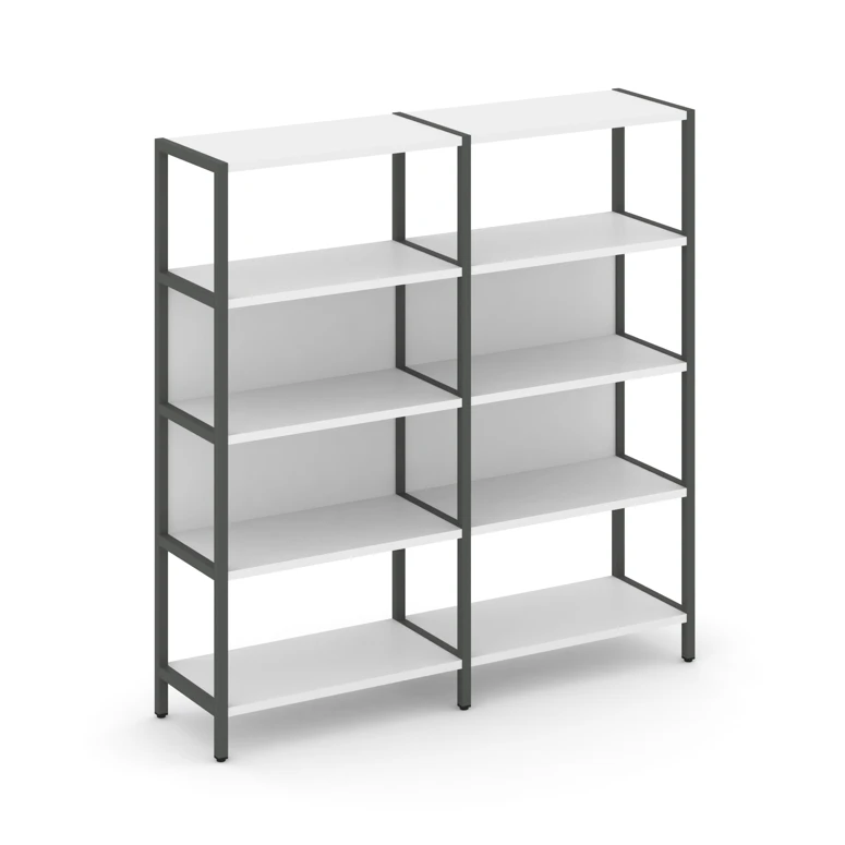 Двухсекционный стеллаж четырехярусный SHELF SYSTEM (металл антрацит) SN.STM-421