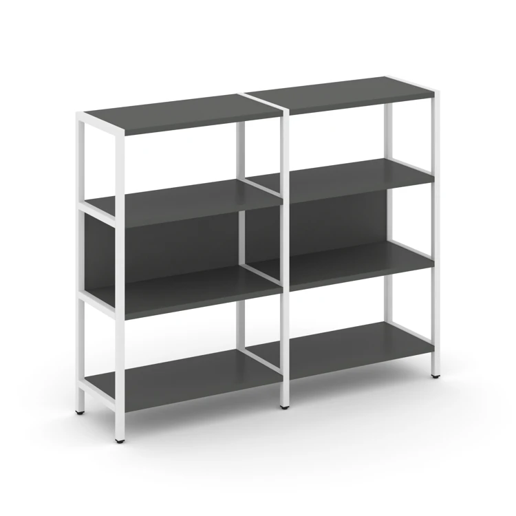 Двухсекционный стеллаж трехярусный Shelf System (металл белый) SN.STM-321