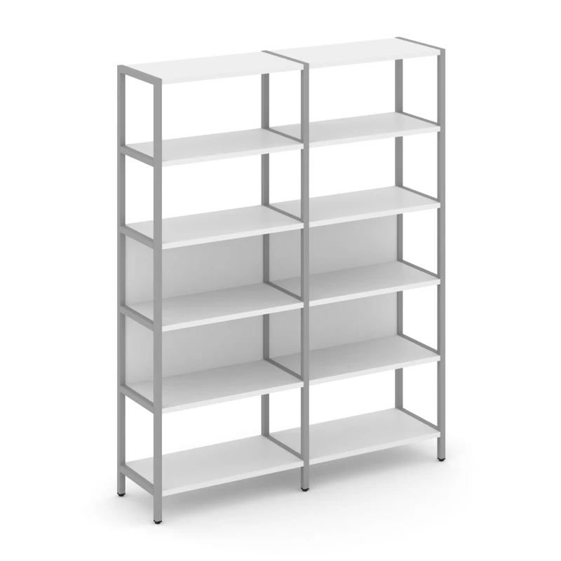 Двухсекционный стеллаж пятиярусный Shelf System (металл серый) SN.STM-521