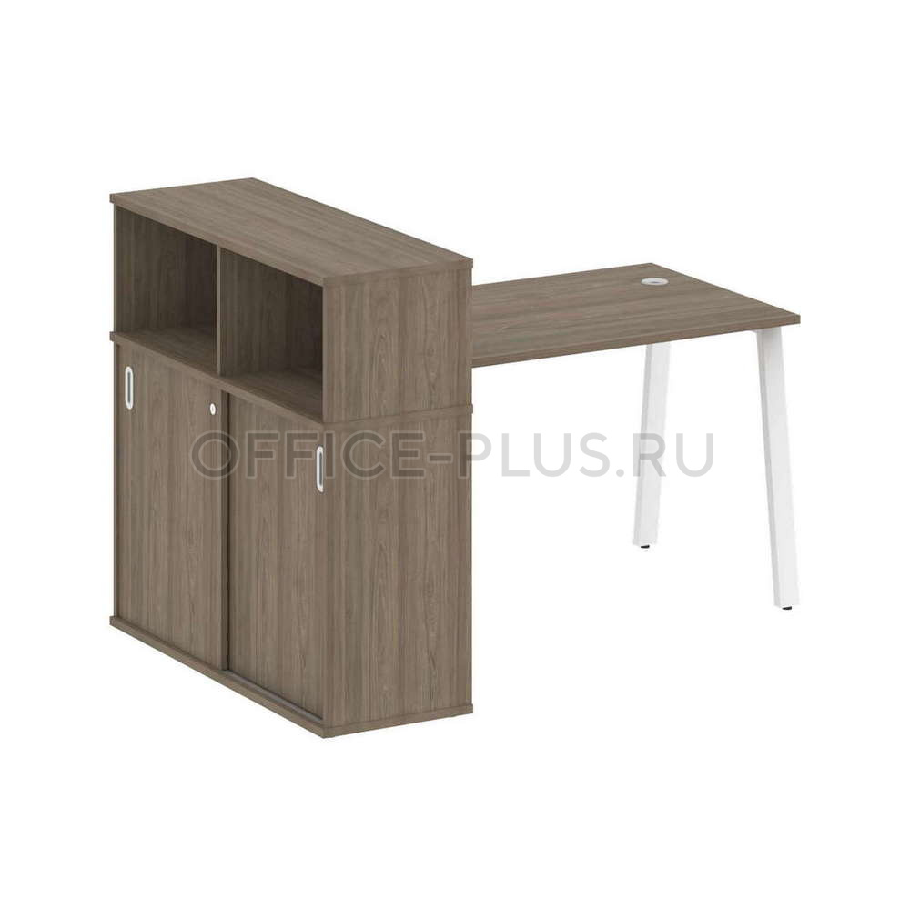 Стол рабочий Metal System Style на металлокаркасе с опорным шкафом-купе БА.РС-СШК-3.2