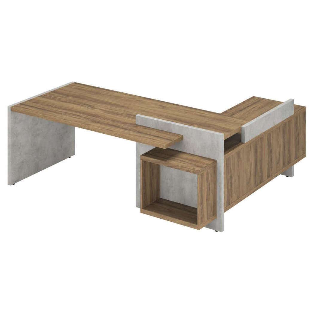 Стол для руководителя на опорной тумбе Wood&Stone левый (10 уп) СФ-531211