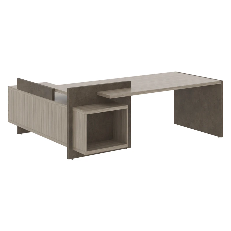 Стол руководителя на опорной тумбе правый Wood&Stone СФ-531202