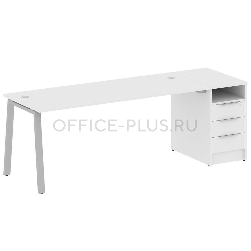 Стол рабочий Metal System Style на металлокаркасе с опорной тумбой БА.РС-СТП-1.5