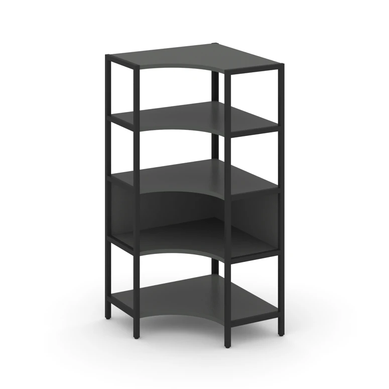 Односекционный угловой стеллаж четырехярусный SHELF SYSTEM (металл черный) SN.STMU-411