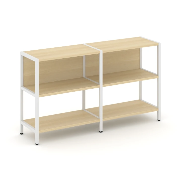 Двухсекционный стеллаж двухярусный Shelf System (металл белый) SN.STM-221